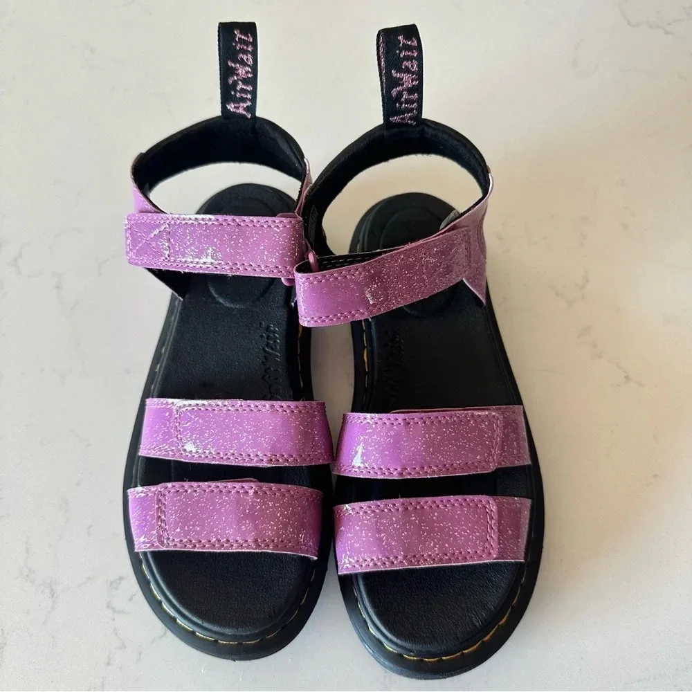 Dr. Martens Klaire Pink Glitter Sandals size: 5